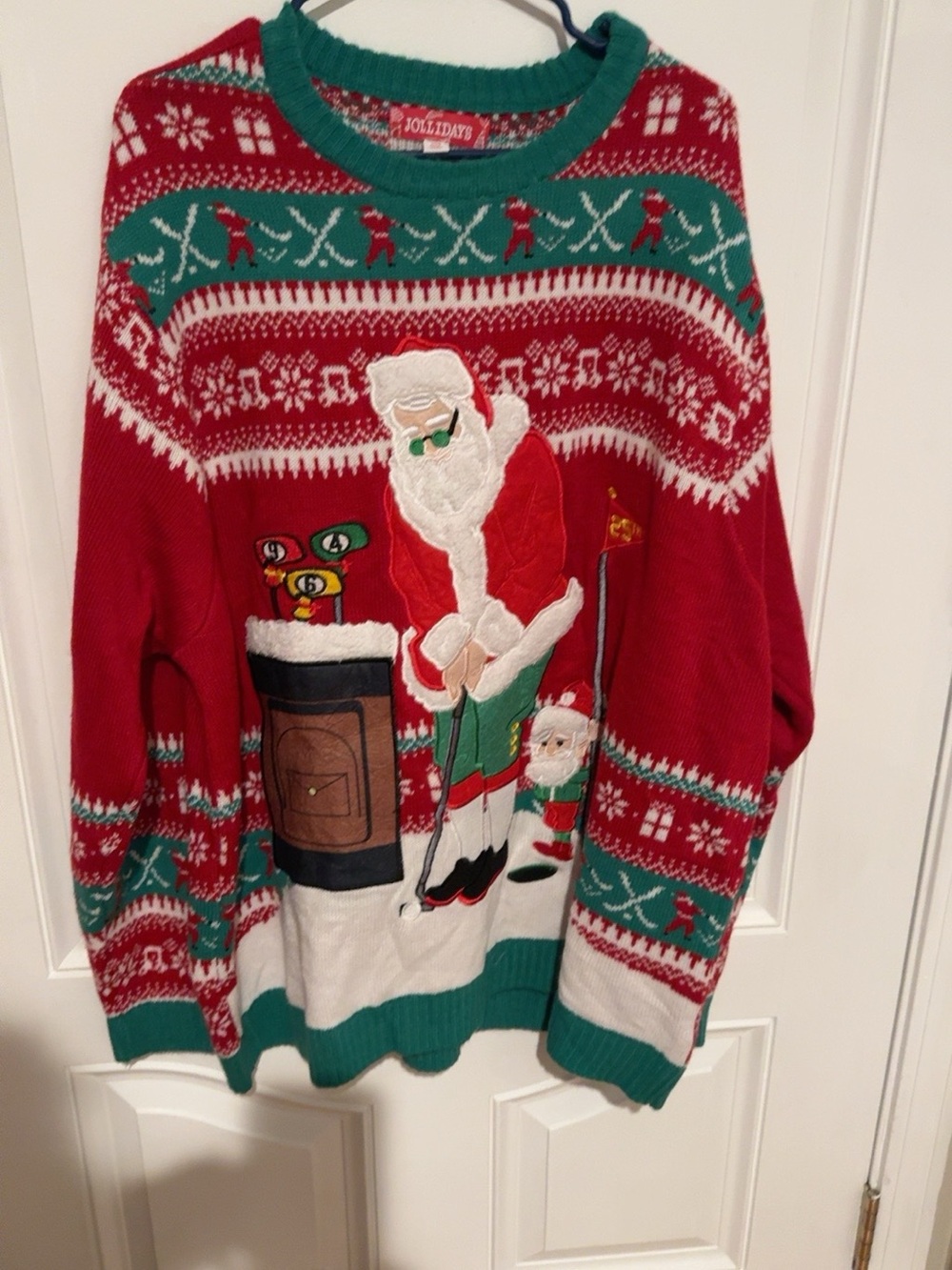 Jollidays 4XB Ugly Christmas Sweater Santa Billiards Pool 25th Big Tall